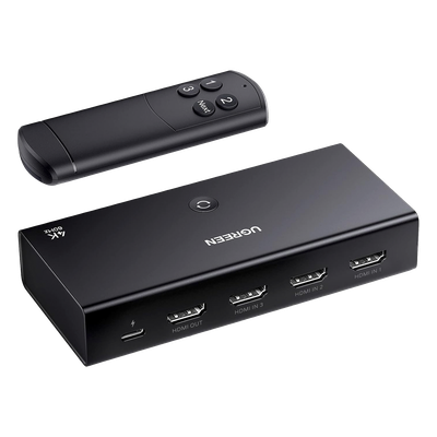 UGREEN - Conmutador HDMI / 3 Entradas a 1 Salida / 4K@60Hz / HDR / 3D / Dolby Atmos / HDCP 2.2 / HDMI 2.0 / Control Remoto