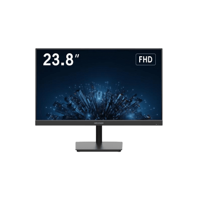 HIKVISION - Monitor LED FullHD (1080p) de 24" / Ideal para CCTV, Oficina y Hogar / Entrada HDMI-VGA-BNC / Montaje VESA ( 75 X 75) / Uso 24/7 / Backlight E-LED / Ultra Delgado
