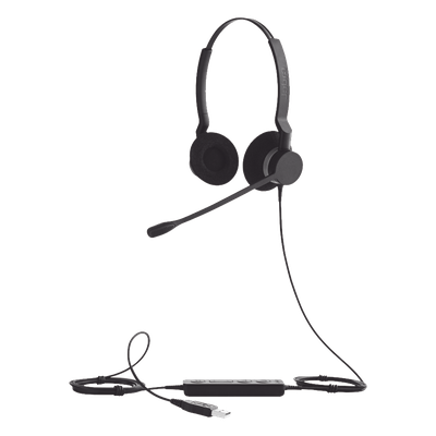 JABRA - Auriculares USB / Diadema Binaural / Cancelación de Ruido / PeakStop 118 dB / Brazo FreeSpin 360° / Cable Reforzado