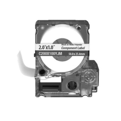PANDUIT - Casete de 140 Etiquetas Adhesivas, Para Identificación de Marcadores de Cable, Rack o Gabinetes, 50.8 x 25.4 mm (2 x 1 Pulgadas), Color Blanco