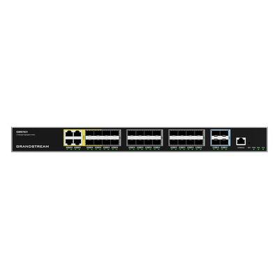 GRANDSTREAM - Switch de Agregación Capa 3 / 120 Gbps Throughput / 4 Puertos 10G SFP+ / Stacking 4 Unidades / Enrutamiento OSPF-BGP / 4k VLANs