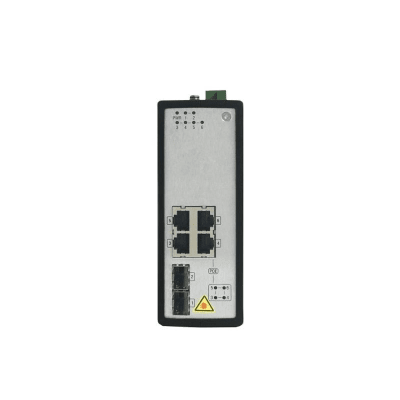 HIKVISION - Switch Industrial No Gestionado PoE Gigabit / 4 Puertos RJ45 + 2 Puertos SFP Fibra / 120W PoE Budget / 30W por Puerto / -40°C a 75°C / Metal IP30 / Dual Power Input