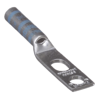PANDUIT - Zapata de Compresión / Calibre 6 AWG / Doble Barreno 1/4 pulgada (6.4 mm) / Espaciado 0.63 pulgadas / Tambor Largo con Mirilla / Lengüeta Estándar