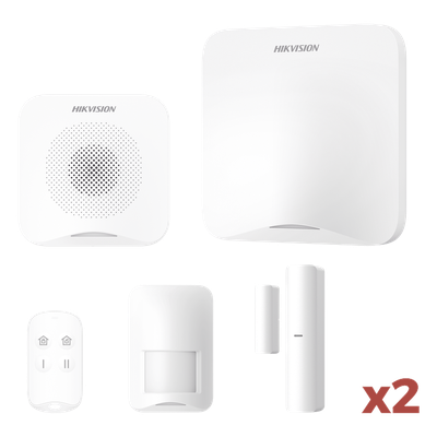 HIKVISION - Kit de Alarma Inalámbrica / 16 Zonas / Wi-Fi y GSM 3G/4G / Alcance 1,200 m (3,937 ft) / PIR 10 m (32.8 ft) 90° / Compatible Hik-Connect