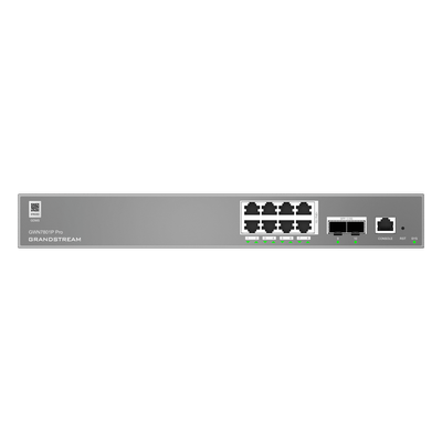 GRANDSTREAM - Switch Administrable L2++ / 8 Puertos Gigabit PoE 120W / 2 Puertos 2.5G SFP / 26 Gbps / Gestión Cloud / VLAN 4K