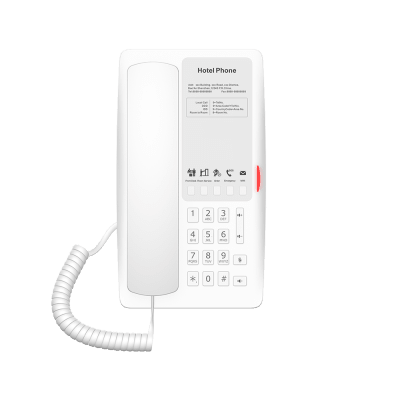 FANVIL - Teléfono IP para Hotelería, Puerto USB-A para Carga, 5 Teclas Programables para Servicio Rápido (Hotline), Plantilla Personalizable con PoE