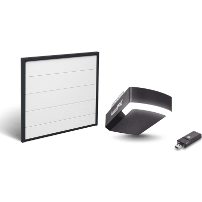 ACCESSPRO - Kit Puerta de Garage 8x8 Pies (2.44 x 2.44 m) / Motor DC 1/2 HP / Insulada / Activación WiFi / Hasta 50 Controles / Lámina Calibre 26