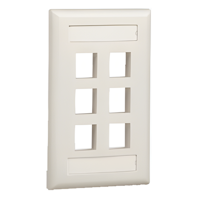 PANDUIT - Placa de Pared Vertical / 6 Puertos Keystone / 69.8 x 114.3 mm / 2.75 x 4.5 pulg. / Blanco Mate
