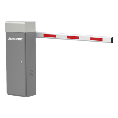 ACCESSPRO - Barrera Vehicular / Motor Brushless / Brazo Telescópico 6 m (19.7 ft) / Apertura 3-6 s / Operación -35°C a 60°C / 110 VAC