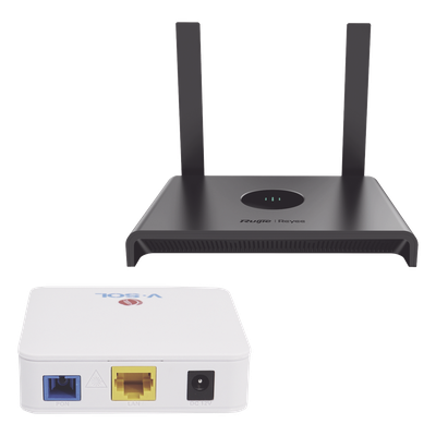 RUIJIE - Kit ONU Bridge Dual GPON/EPON / Router Wi-Fi Mesh / 2.4 GHz 2x2 / 3 LAN + 1 WAN / IP41