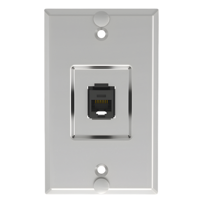 PANDUIT - Placa de Pared Vertical / 1 Puerto Keystone / Cat5e / Acero Inoxidable / 114.3 mm (4.50 pulgadas)