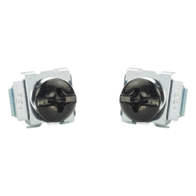 PANDUIT - Kit de Tornillos y Tuercas Enjauladas / #12-24 / Acero / 100 Piezas Cada Uno / Para Rieles de Orificio Cuadrado