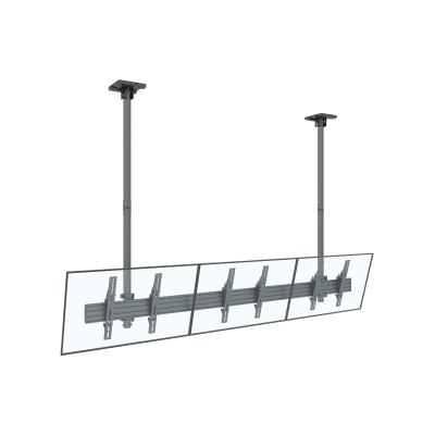 EPCOM INDUSTRIAL - Soporte Mural Triple LCM3x1U / Pantallas 32"-65" / Carga 30 kg (66 lbs) por Pantalla / VESA 100x100-600x400 mm / Ajuste Inclinación 0°-15° / Montaje Techo