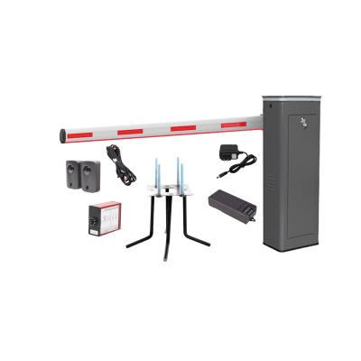 ACCESSPRO - Kit COMPLETO Barrera Izquierda XBF Con Corona LED / Brazo Iluminado de 3M / Incluye Sensor de Masa, Transformador, Lazo Magnético, Ancla, Fotoceldas y 2 Controles Inalámbricos