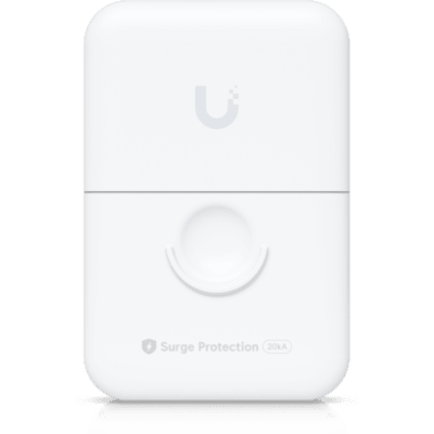 UBIQUITI - Protector Contra Descargas Ethernet Ubiquiti UACC-ETH-SP-Pro 10Gbps con Soporte PoE e IPX5