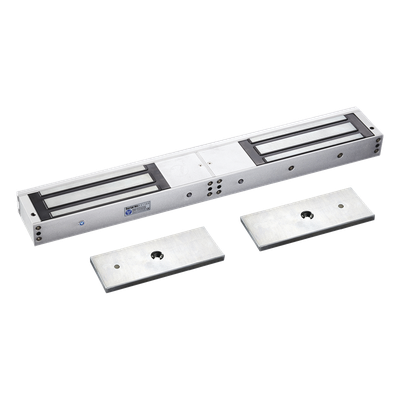 ACCESSPRO - Chapa Magnética Doble para Aplicación en Puertas de Doble Hoja. 1200 lbs(x 2). LED