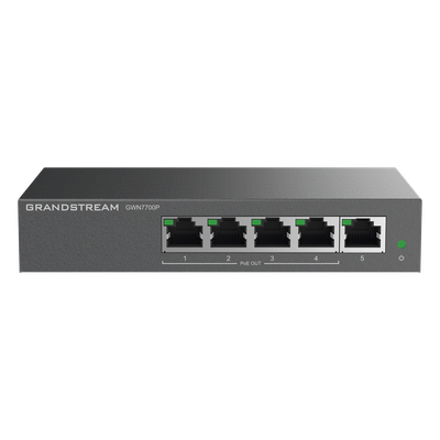 GRANDSTREAM - Switch PoE+ Gigabit No Administrable / 5 puertos / 4 puertos PoE+ 30W / 60W total / 10 Gbps