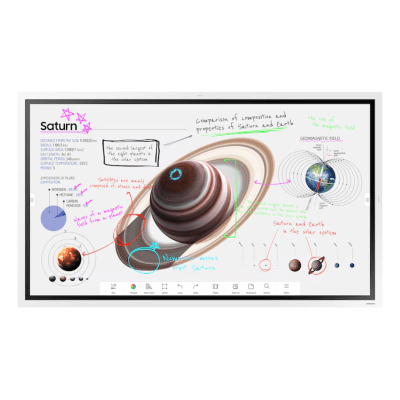 SAMSUNG ELECTRONICS - Pantalla Interactiva WM65FX 65" (165.1 cm) / Resolución 4K UHD 3840x2160 / Panel VA / Touch IR 20 Puntos / Pluma Pasiva Magnética / 4 Whiteboards Simultáneos / Audio 15W x 2CH / WiFi-Bluetooth / Tizen 9.0