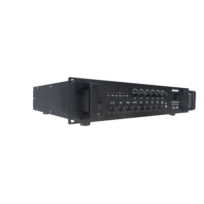 HIKVISION - Amplificador | Bluetooth | 6 Canales | 240 W por canal | 1 Zona  | 70/ 100V COM | Montaje en Rack | Musica Ambiental