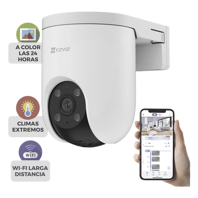 EZVIZ - Cámara PT IP / 3 Megapixel (2K) / Wi-Fi 2.4 GHz / Ethernet RJ45 / Visión Nocturna Color / Audio Bidireccional / Defensa Activa / IP65