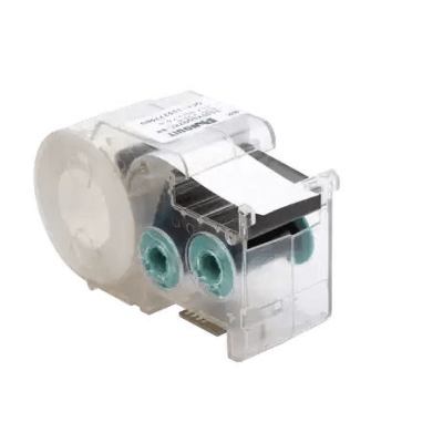 PANDUIT - Casete de Etiquetas de Poliolefina, Cinta Continua, Color Negro Sobre Blanco, 9.65 mm x 7.6 Metros (24.93 Pies)
