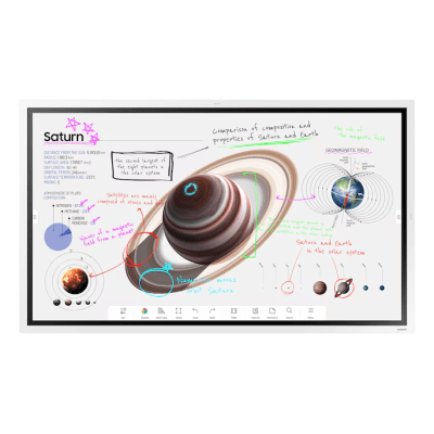 SAMSUNG ELECTRONICS - Pizarra Interactiva Digital / 55" 4K UHD (3840x2160) / Touch IR 20 Puntos / Whiteboard 4 Usuarios Simultáneos / Tizen 9.0 / WiFi / VESA 400x400