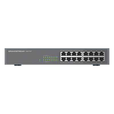 GRANDSTREAM - Switch PoE+ 16 Puertos Gigabit No Administrable / 8 Puertos PoE+ 802.3af/at / 145W Total / 16 Gbps / Rack 19" / 0.92 x 0.59 x 1.73 pies