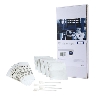 HID - Kit de Limpieza / 4 Bastoncillos / 10 Tarjetas / 10 Almohadillas / 3 Tarjetas con Alcohol / HDP5000 y HDP5000e