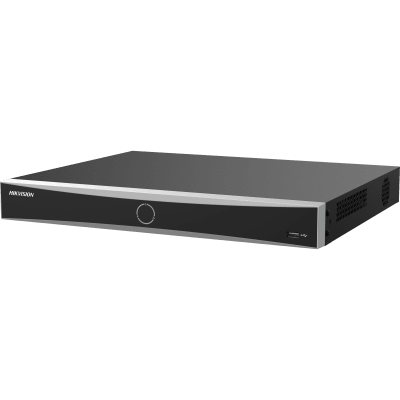 HIKVISION - [AcuSeek] NVR 12 Megapixel (4K) / 16 Canales IP / 16 Puertos PoE+ (10/100 Mbps) / Reconocimiento Facial / AcuSense / 2 Bahías para HDD de 16 TB / HDMI 4K / Alarmas I/O