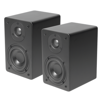 TRUAUDIO - Par de Altavoces de Estantería / Woofer 4'' / Tweeter 1'' Aluminio / 40 Watts / 8 Ohms / 85-20k Hz / Negro Mate