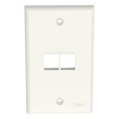 PANDUIT - Placa de Pared Vertical / 2 Puertos Keystone / Diseño Plano / 69.8 x 114.3 mm / Blanco Mate