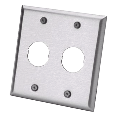 PANDUIT - Placa de Pared Doble Industrial / 2 Puertos / Acero Inoxidable / 4.59x4.5x0.16 in / Montaje Vertical