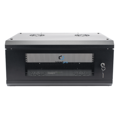 LINKEDPRO - Gabinete de Pared / 4U / 19 in / 455 mm Profundidad / 1.49 ft / Cristal Templado / Acero Reforzado
