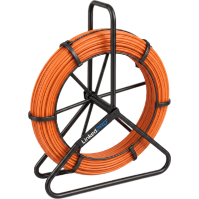 LINKEDPRO - Guía de Jalado de Cables Tipo Cobra Rastreable / Diámetro 8 mm / Longitud 100 m (328 ft) / Fibra de Vidrio de Alta Resistencia / Rastreable con Hilo de Cobre