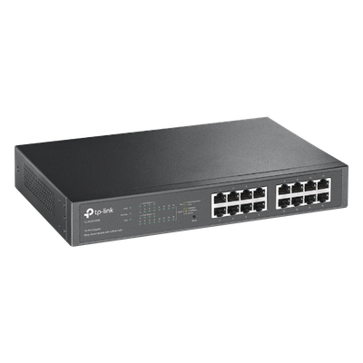 TP-LINK - Switch PoE+ Easy Smart / 16 Puertos Gigabit / 8 Puertos PoE+ / 150W / 32Gbps / 9KB Jumbo Frame