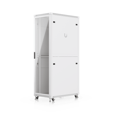 UBIQUITI - UACC Rack Cabinet 42U (600 × 1000 mm) – Gabinete de Piso Totalmente Ensamblado con Ventiladores Integrados, Paneles Removibles, Ruedas con Seguro y Puerta Frontal de Vidrio Templado