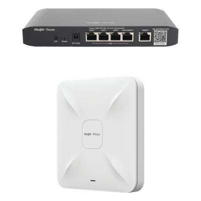 RUIJIE - Kit Demo Gateway y Access Point / WiFi 5 / 1.2 Gbps / 100 Usuarios / Dual WAN / PoE