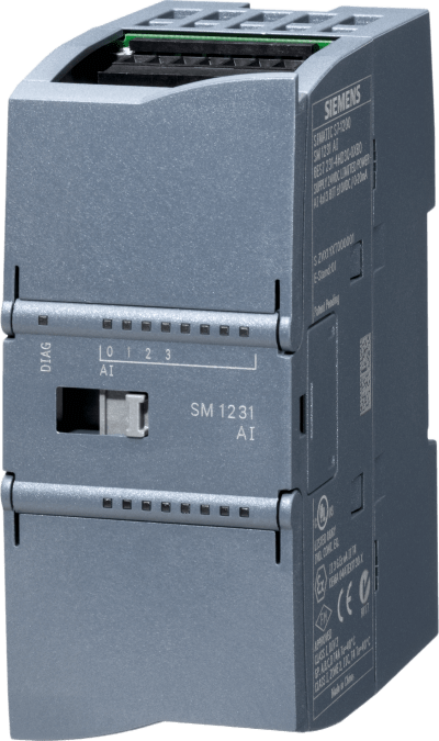 SIEMENS - Módulo Analógico de Entrada SIMATIC S7-1200 / 8 AI / ±10V ±5V ±2.5V / 0-20mA 4-20mA / 12 bit+sign / IP20 / Certificaciones Globales