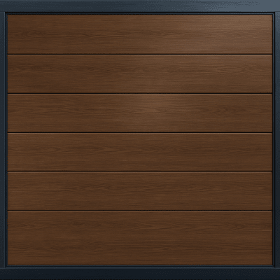 ACCESSPRO - Puerta de Garage de Alta Calidad / Linea Central / Imitacion madera / oscura / 10x7 pies / AISLADA / Estilo Americana.