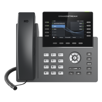 GRANDSTREAM - Teléfono IP / 10 Líneas SIP / 5 Cuentas / Pantalla 4.3" / Wi-Fi 5 Dual Band / Bluetooth / PoE Gigabit / 40 Teclas BLF