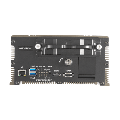 HIKVISION - DVR Móvil 2 Megapixel (1080p) / 4 Canales TURBOHD / Tecnología IA Integrada / Soporta 4G / WiFi / GPS / Sensor G / Soporta 2 Memorias SD (512 GB c/u) / Alarmas I/O