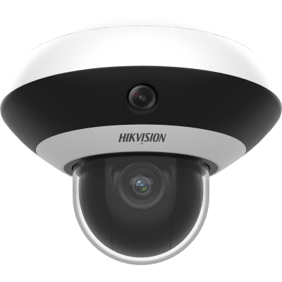 HIKVISION - Mini Domo PanoVu 4 Megapixel / 1 PTZ 4X Zoom + 3 Lentes Panorámicos 360° / H.265 / 10 mts IR / Uso en Interior / PoE+ / dWDR / Micro SD