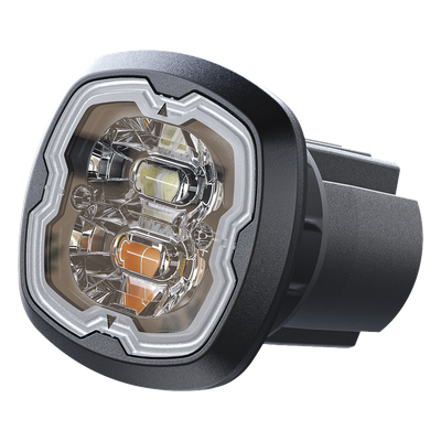 SIGNALPRO - Estrobo Empotrable LED / 6 LED Doble Color / Homologado ECE R65 Clase I / IPX7 / 12-24 VCD / Sincronización hasta 20 Unidades