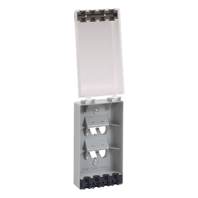 PANDUIT - Placa de Pared Vertical / IP56 / 4 Módulos Mini-Com / Policarbonato / Color Claro