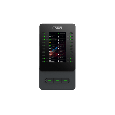 FANVIL - Módulo de Expansión EM60 con Pantalla a Color / 4.3 Pulgadas 480x272 / 60 Teclas Programables DSS / USB Tipo-C / Compatible con V65-V66-V66 Pro / Cascada hasta 4 Módulos / Con Soporte Ajustable