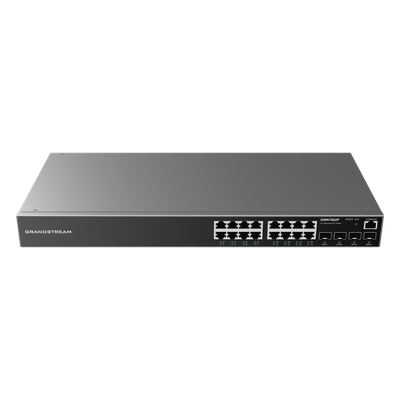 GRANDSTREAM - Switch PoE+ Administrable / 16 Puertos Gigabit / 4 SFP Uplink / 240W / 40 Gbps