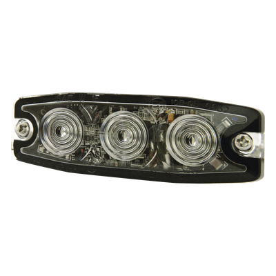 SIGNALPRO - Luz Auxiliar de Advertencia / 3 LED / Ámbar / SAE Clase 1 / Multivoltaje 12~24 VCC / Perfil 6.6 mm (0.26") / Memoria No Volátil