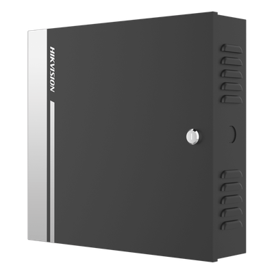 HIKVISION - Controlador de Acceso / 1 Puerta / 2 Lectores Wiegand o RS-485 / 10,000 Tarjetas / 50,000 Eventos / Gabinete Metálico con Fuente 12Vcc/8A / Batería de Respaldo / TCP/IP / -20°C a 65°C