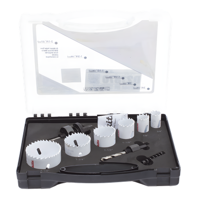MAKITA - Kit de Broca Sierra / 6 Piezas Bi-Metal / Diámetro Máximo 2-1/4 in / Dientes Paso Variable / 2 Adaptadores / Resorte de Expulsión