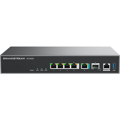GRANDSTREAM - Dispositivo de Convergencia de Redes GCC6020 / Router VPN / Firewall de Próxima Generación / IP PBX / Switch de Red / 4 Puertos Gigabit Ethernet / 1 Puerto SFP+ 10 Gigabit / 1 Puerto 2.5 Gigabit / Administración en la Nube GDMS / Mont